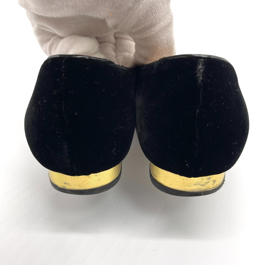 シャーロット オリンピア ベロア キティフラット シューズ 猫