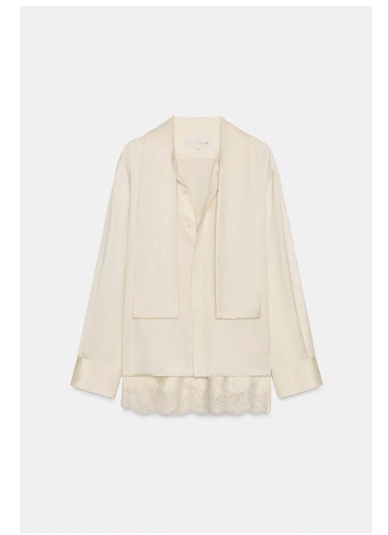 zara zw collection コンビサテンブラウス 新品 タグ付き - メルカリ