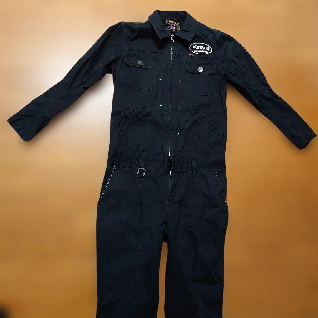 VANSON ツナギ スカルプリント オールインワン