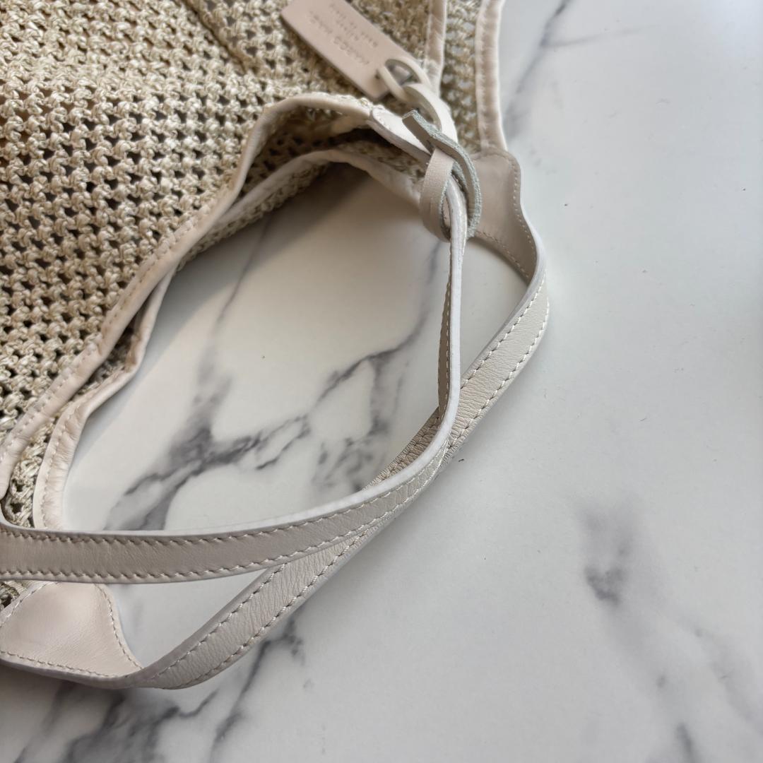 美品】MARCO MASIカゴトートラフィア×レザーホワイトメッシュ