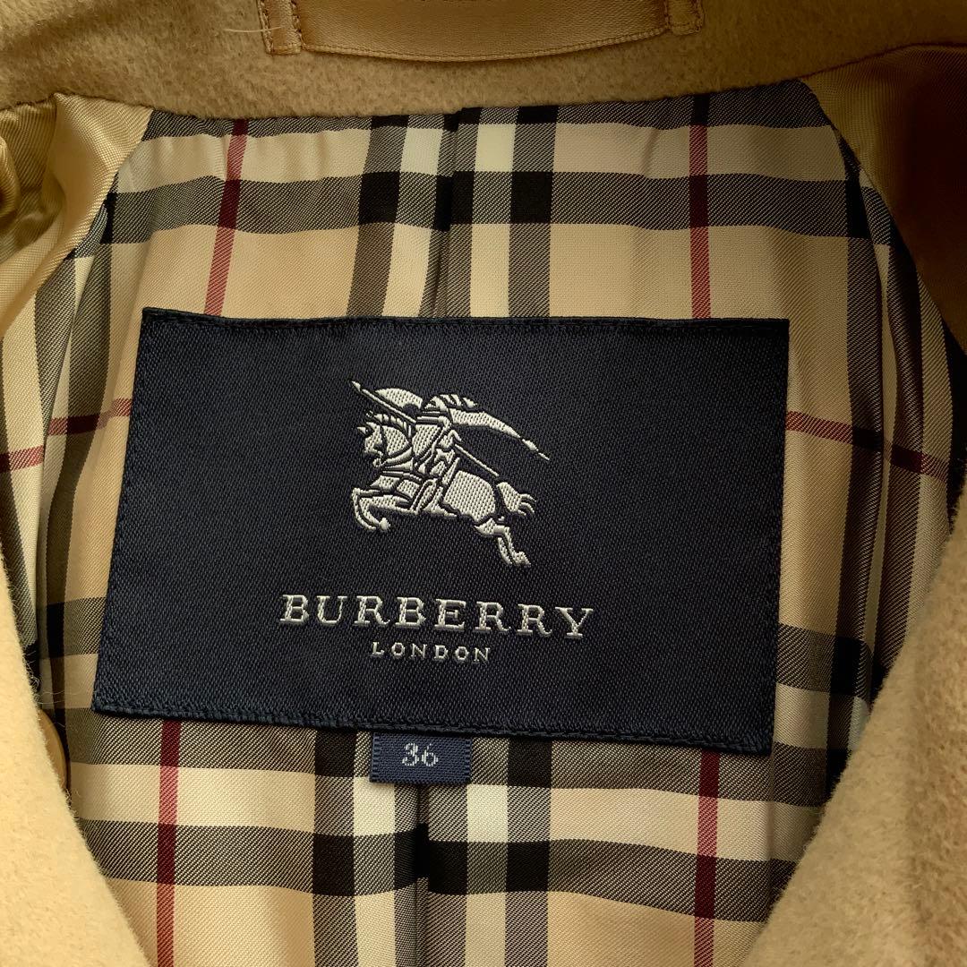 美品 バーバリーロンドン トレンチ型 アンゴラウールセミロングコート