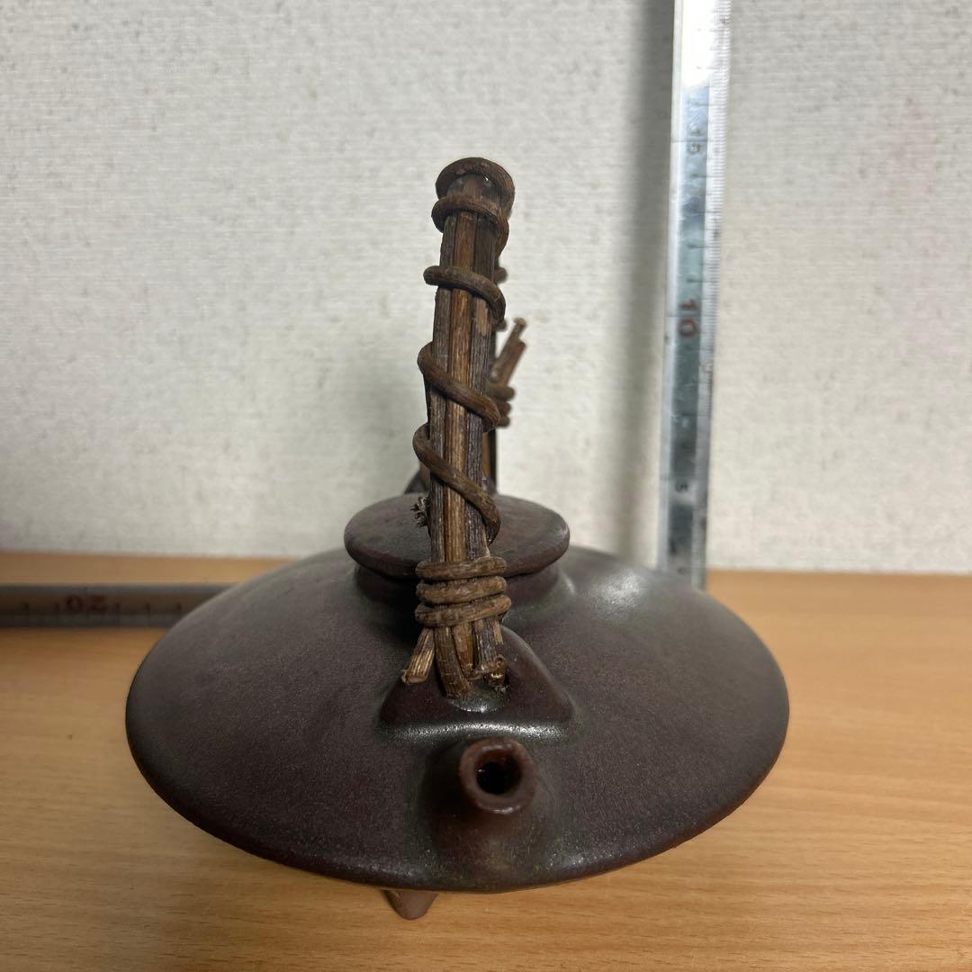 自宅保管品 黒薩摩の銚子 急須 銘 柿