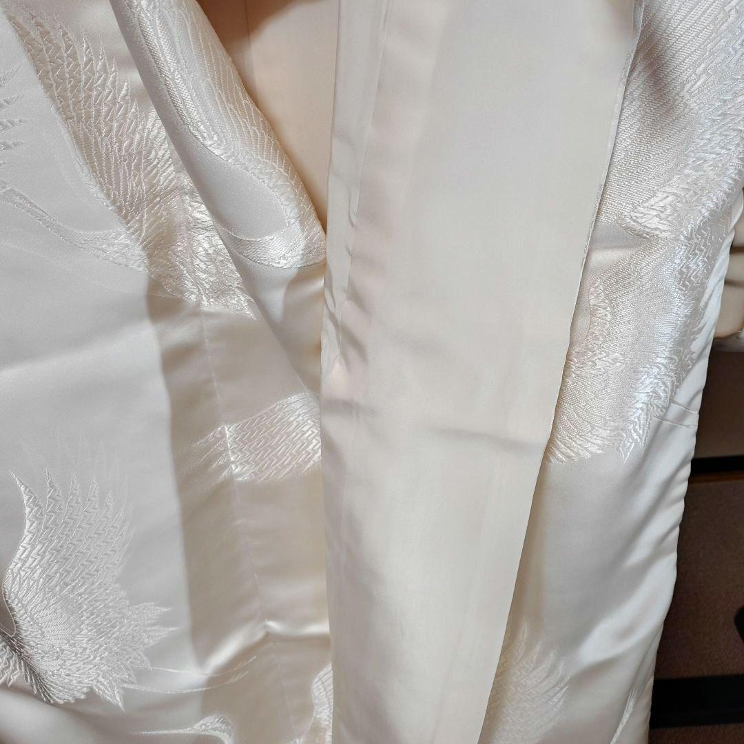 白無垢 鶴のみ柄緞子生地絹H - メルカリ