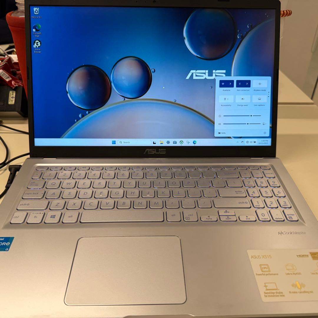 英語表記 ASUS X515EA ノートパソコンOffice付き Core i3 Asus X515EA-BG i3 8/256GB 15.6'' Windows 11 Notebook Fiyatı ve