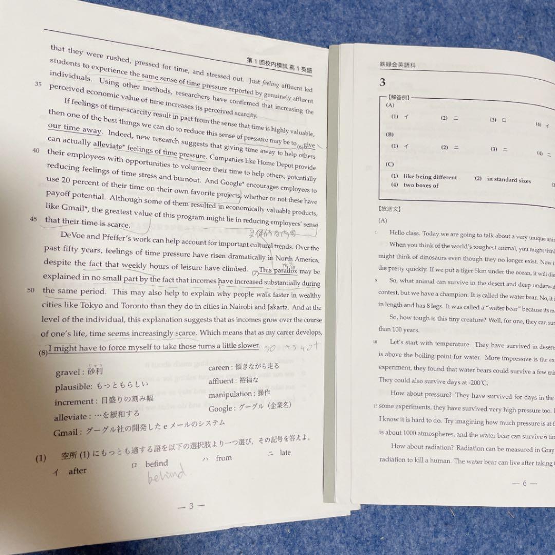 鉄緑会 高1英語校内模試 - メルカリ