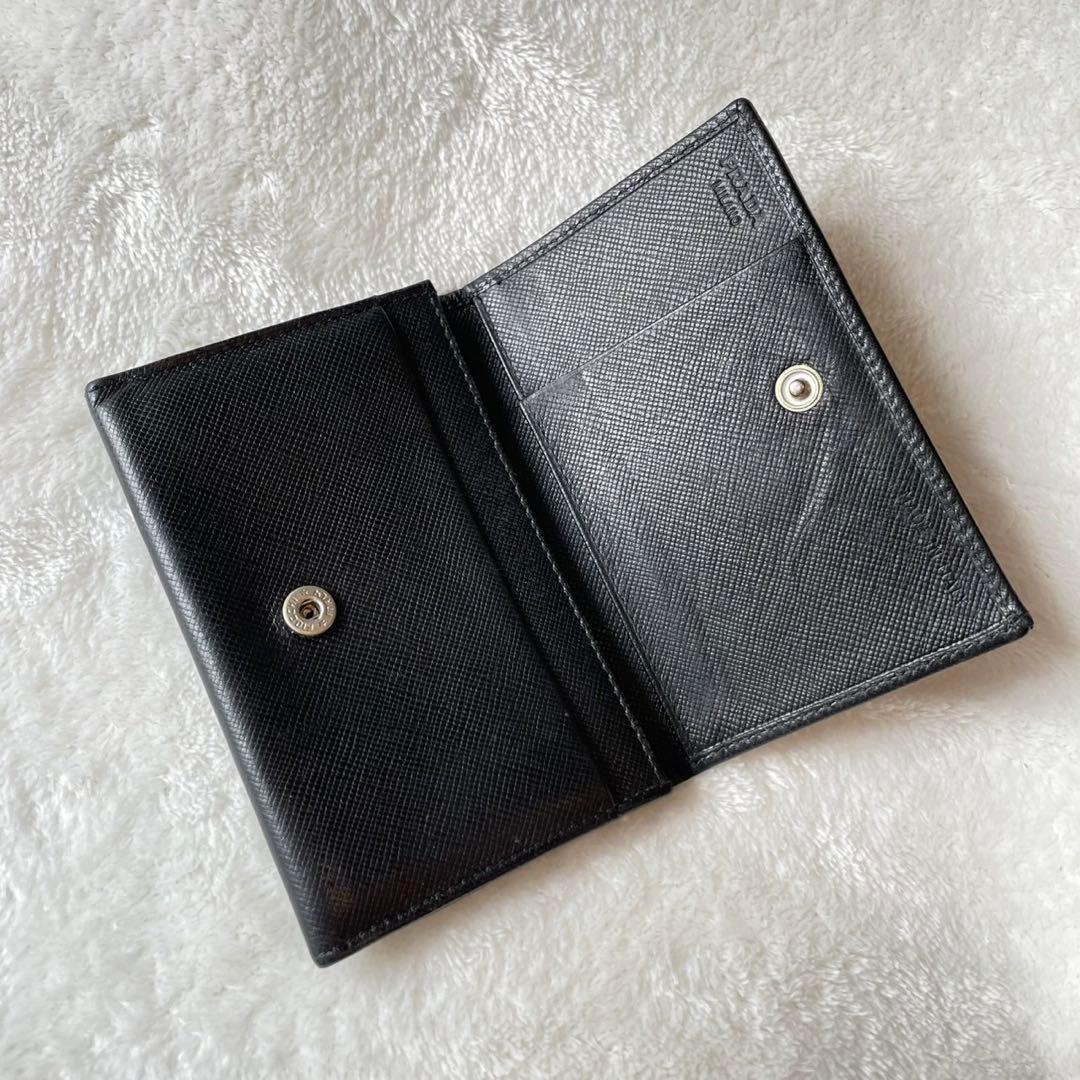 PRADA プラダ サフィアーレザー 三角ロゴ カードケース 名刺入れ