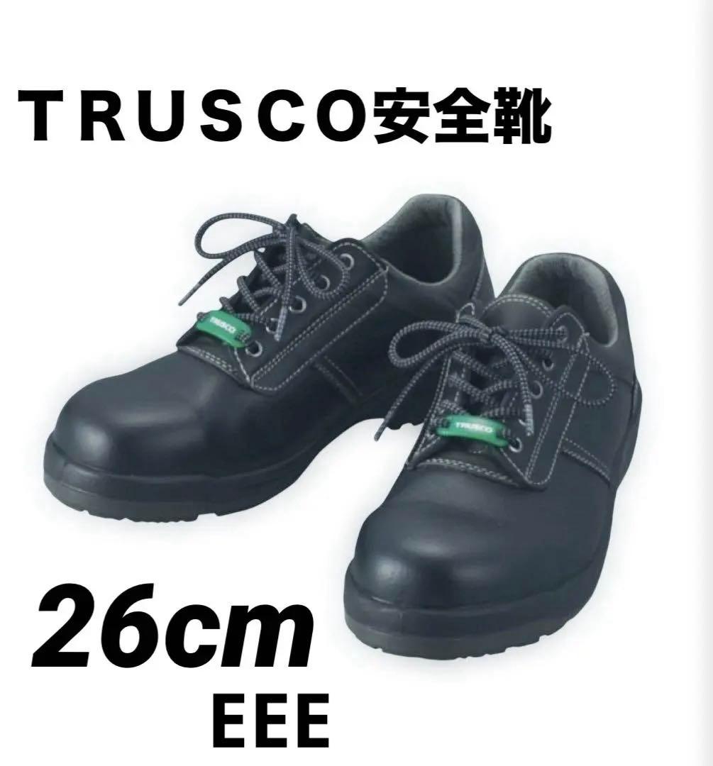 【新品】作業靴ＴＲＵＳＣＯ中山　快適安全靴（ワイド樹脂先芯）　黒　26cmEEE 新品】作業靴TRUSCO中山 快適安全靴（ワイド樹脂先芯） 黒