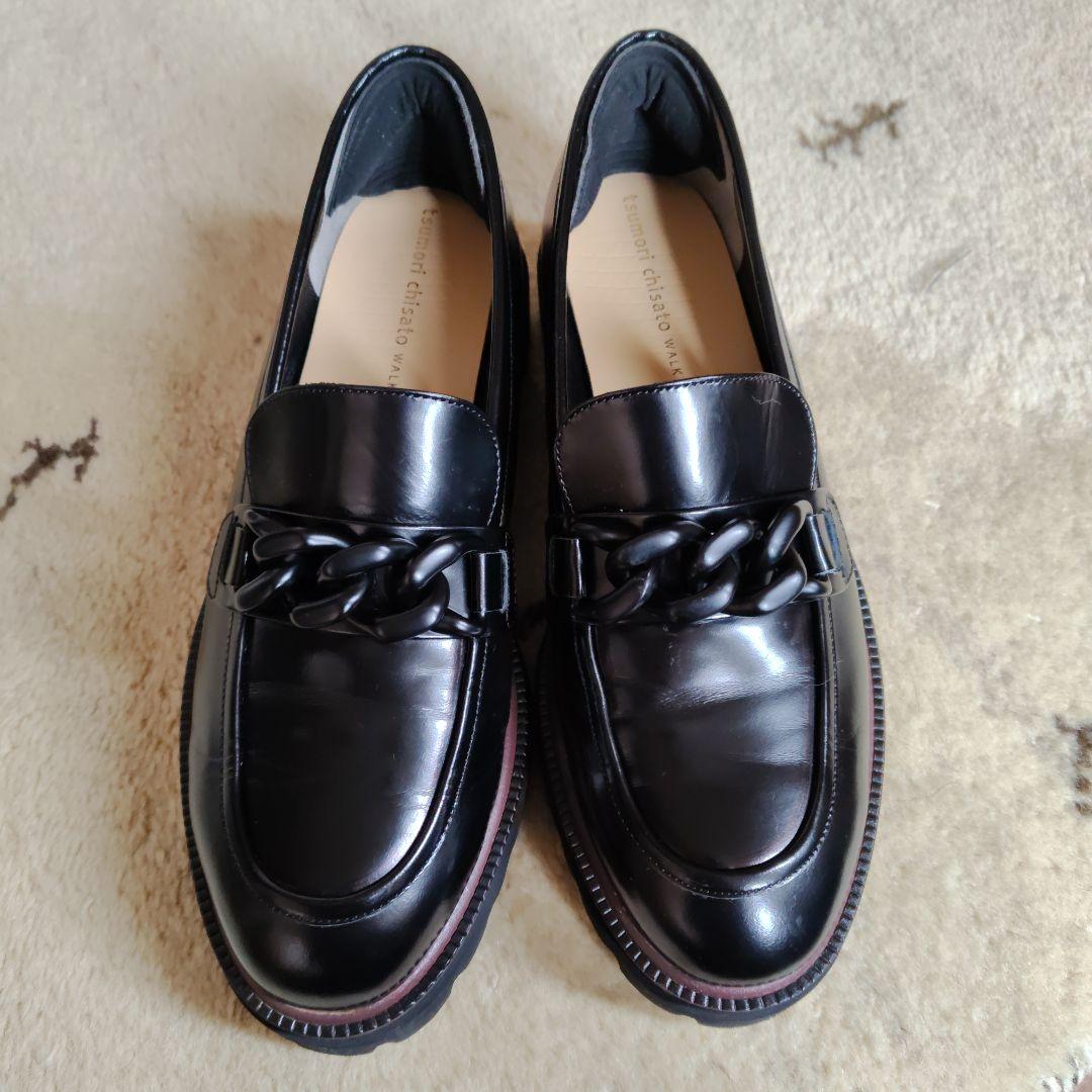 今季 tsumori chisato チェーンモチーフローファー 25.5㎝ ツモリチサト ウォーク tsumori chisato WALK チェーンモチーフタンク