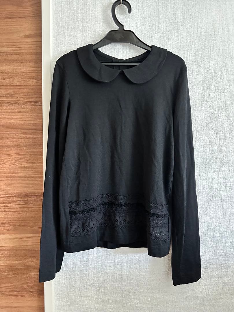 トリコ コムデギャルソン 丸襟長袖ブラウス レース装飾 中古・古着通販】tricot COMME des GARCONS (トリココムデギャルソン