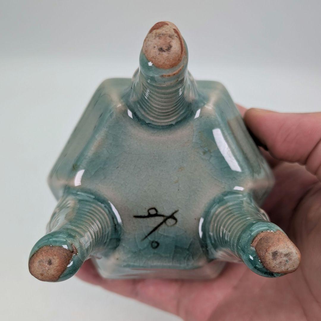 韓国人間国宝 申相浩 獅子摘青磁香炉 高麗青磁 韓国陶磁 香爐 香道具