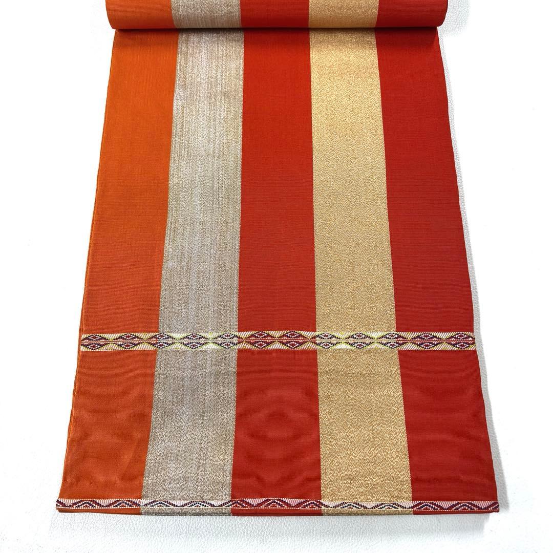 専用帯6047 ○最高級 龍村平蔵製 円文白虎錦 高級 正絹 六通 袋帯