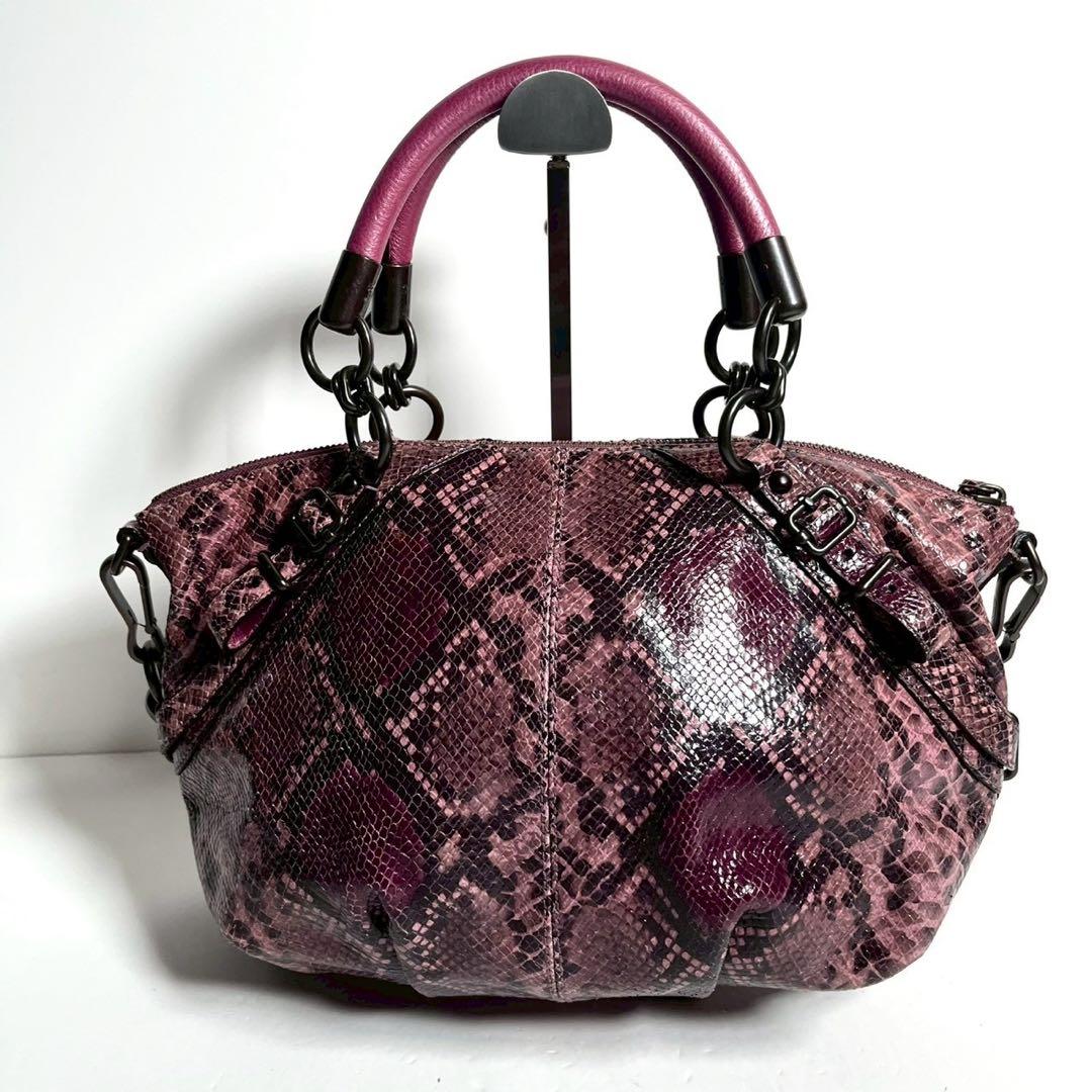 極美品・使用感少ない】コーチ マディソン 2way パイソン柄 チェーン