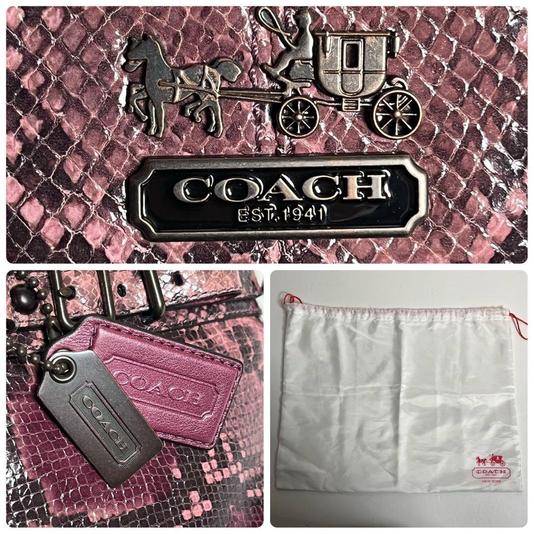 極美品・使用感少ない】コーチ マディソン 2way パイソン柄 チェーン