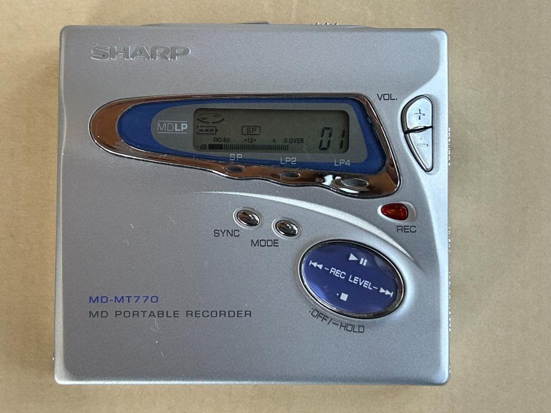 SHARP ポータブルMDレコーダー MD-MT770 中古 録音再生動作確認済