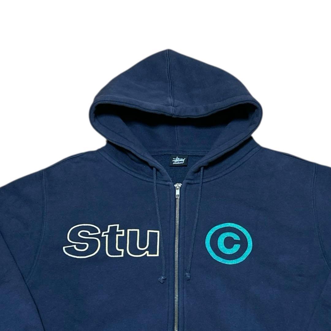 old stussy 90s 紺タグ ジップパーカー ネイビー ドローコード - メルカリ