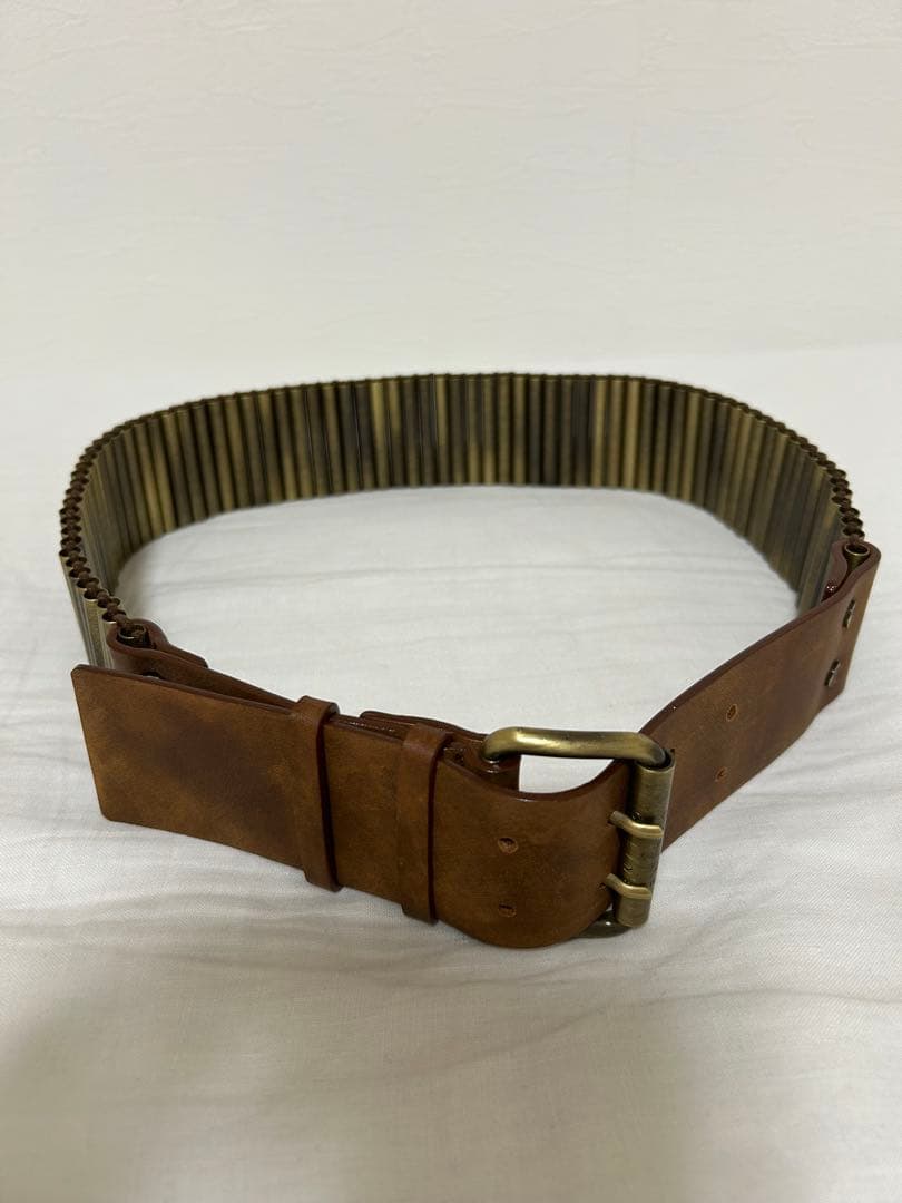 CELINE 金属製ストライプデザインベルト