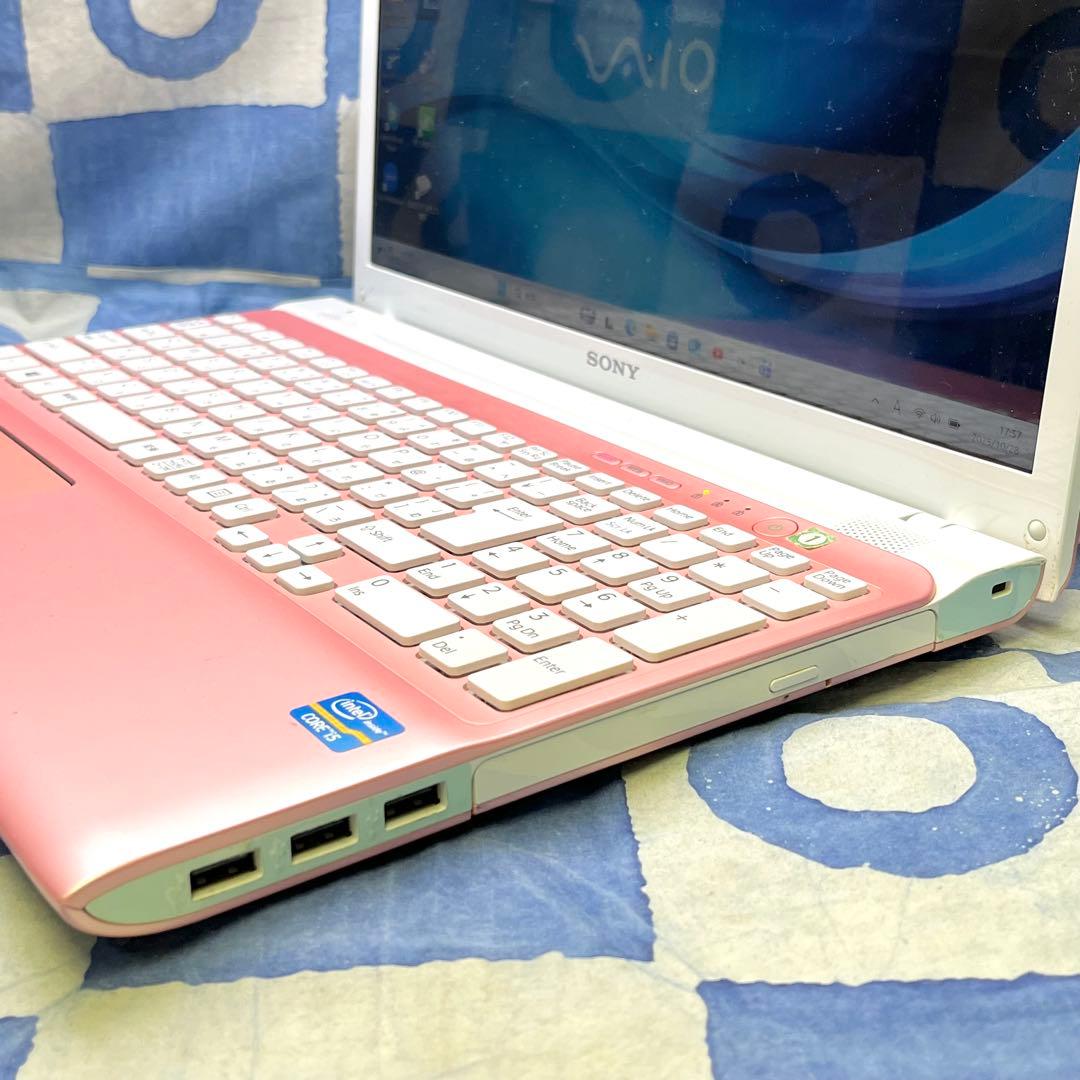人気VAIO✨SSDで快適☆i5☆可愛いピンク♡ブルーレイ&カメラ付！Win11