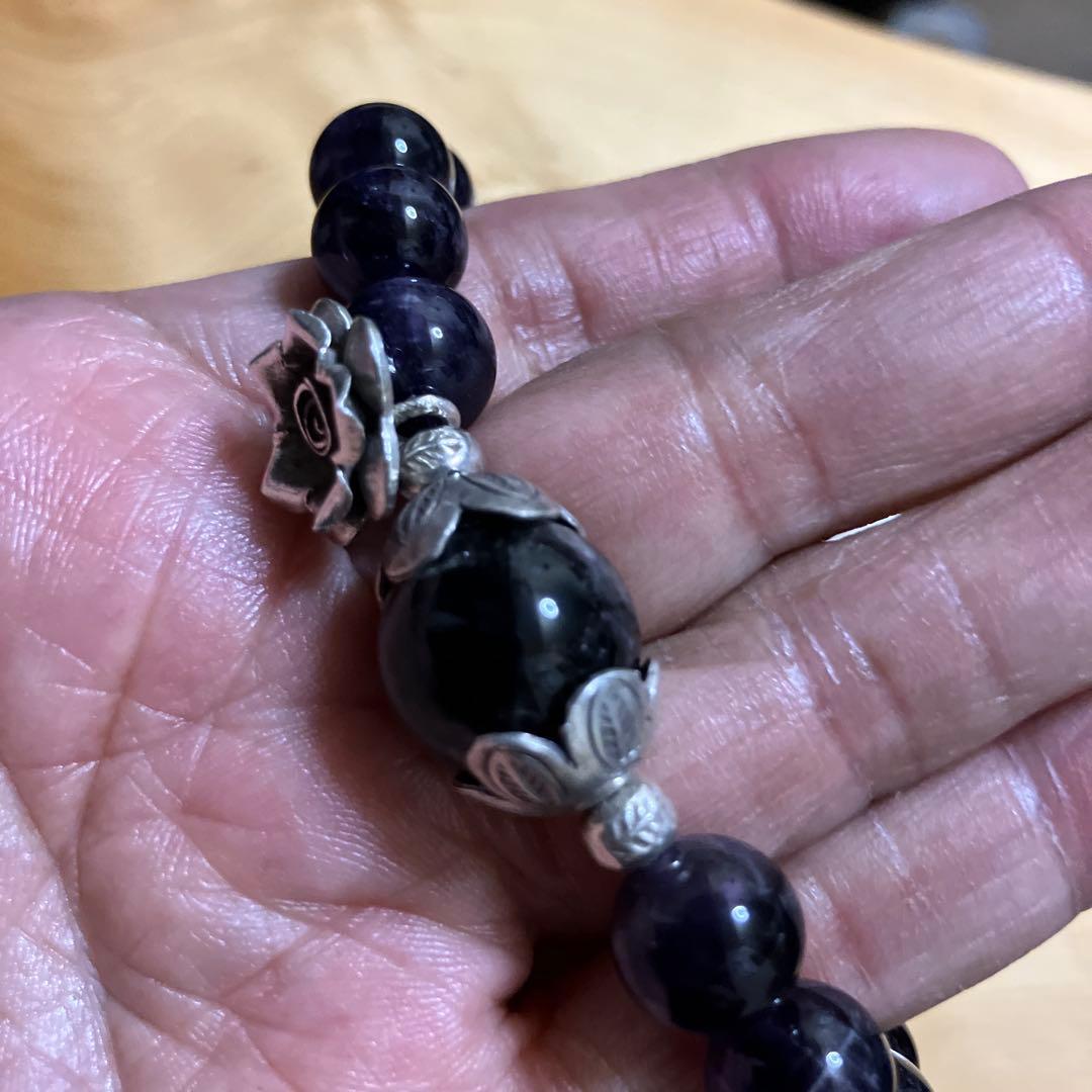 アメジストとモリオンカレンシルバーの薔薇、タイチンルチル