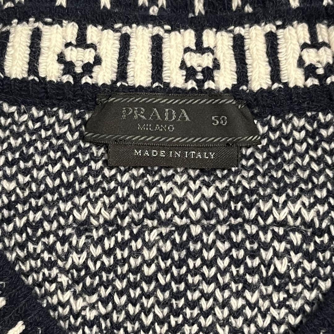 PRADA 21AW 総柄 カシミヤ混 ウール混 セーター ニット ラフシモンズ