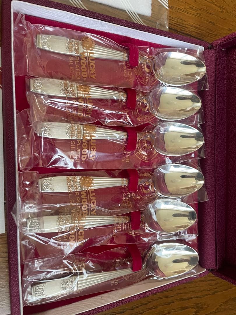 未使用品】LUCKYWOOD 純銀20μ スプーンセット 6本 - メルカリ