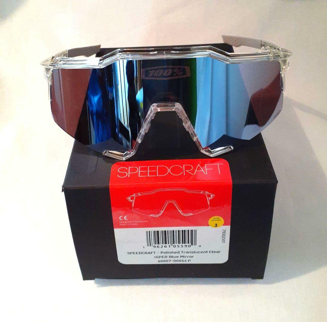 100% SPEEDCRAFT クリア ブルー ワンハンドレッド サングラス - メルカリ