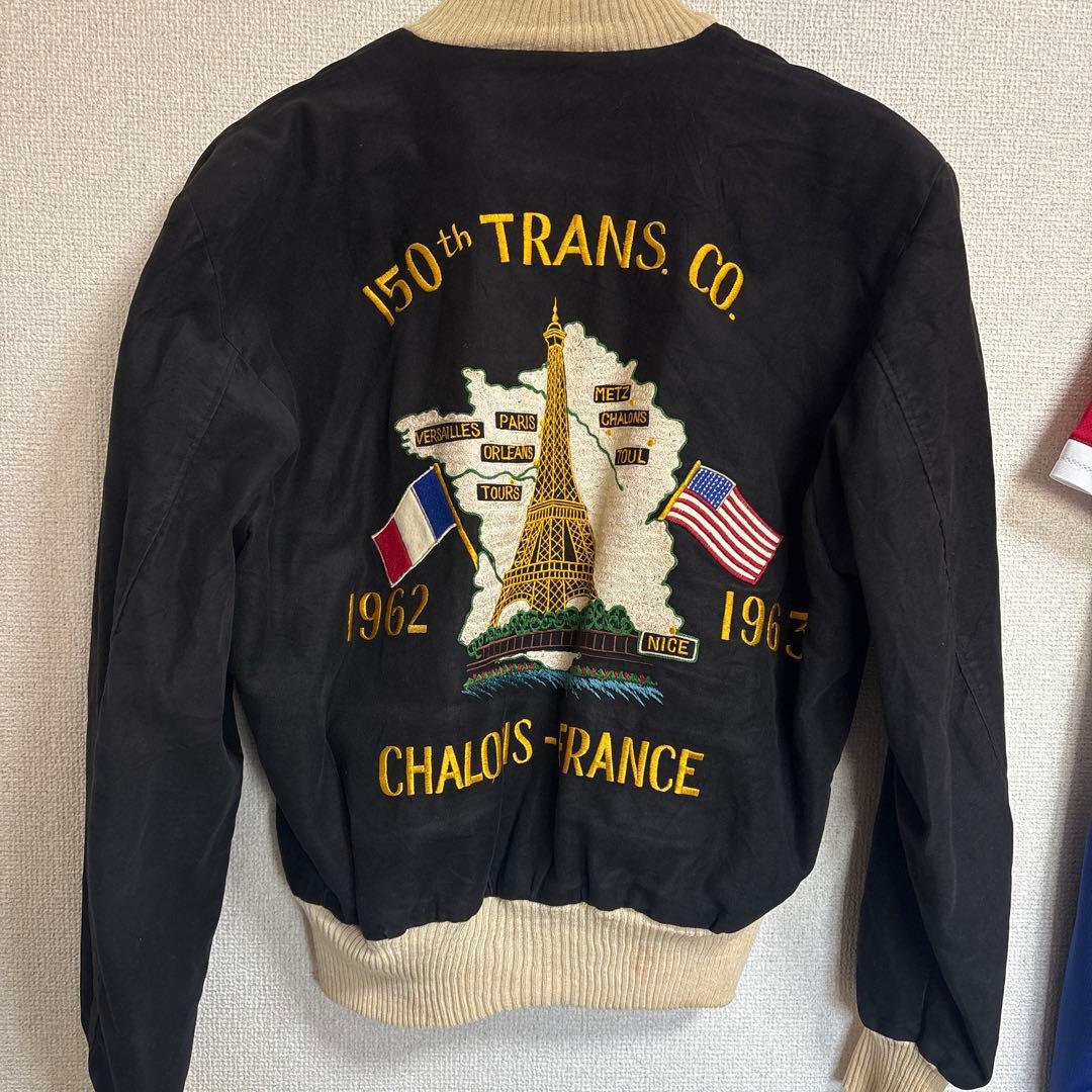 古着 150th TRANS CO スタジャン 黒