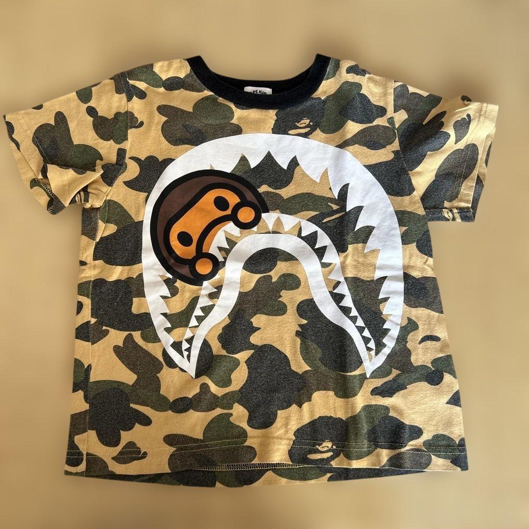 BAPE KIDS 迷彩シャークTシャツ 人気モデル 色褪せあり120cm - メルカリ