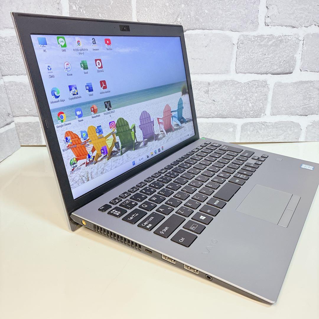 軽量 薄型 VAIO SSD 初期設定済 第8世代 Win11ノートパソコン