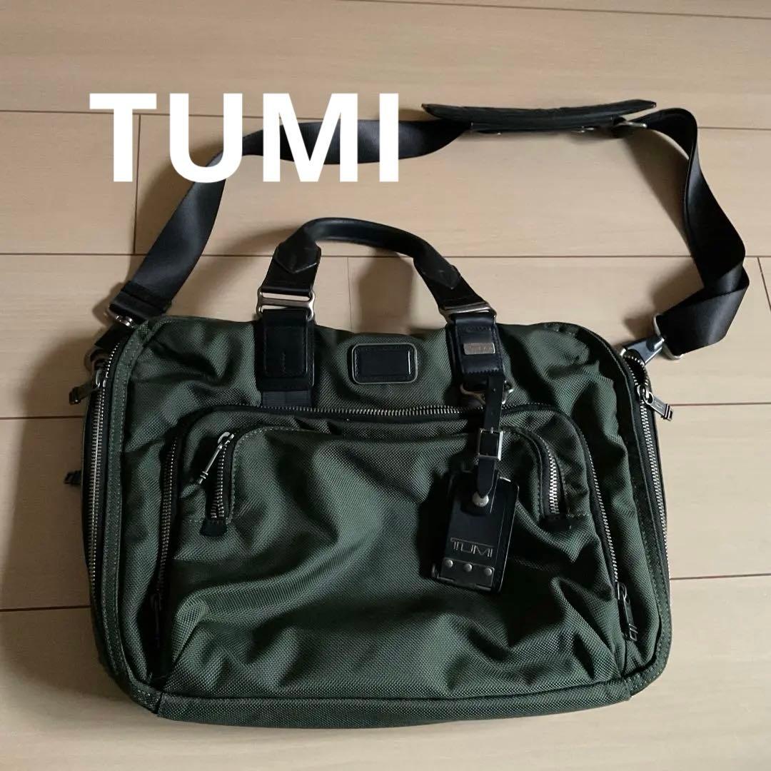 TUMI ビジネスバッグ オリーブグリーン - メルカリ