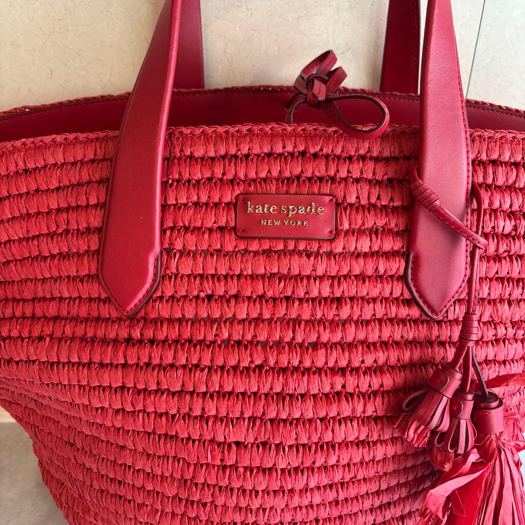 未使用に近い・参考価格6.4万】ケイトスペード カバナ ラージ ストロー