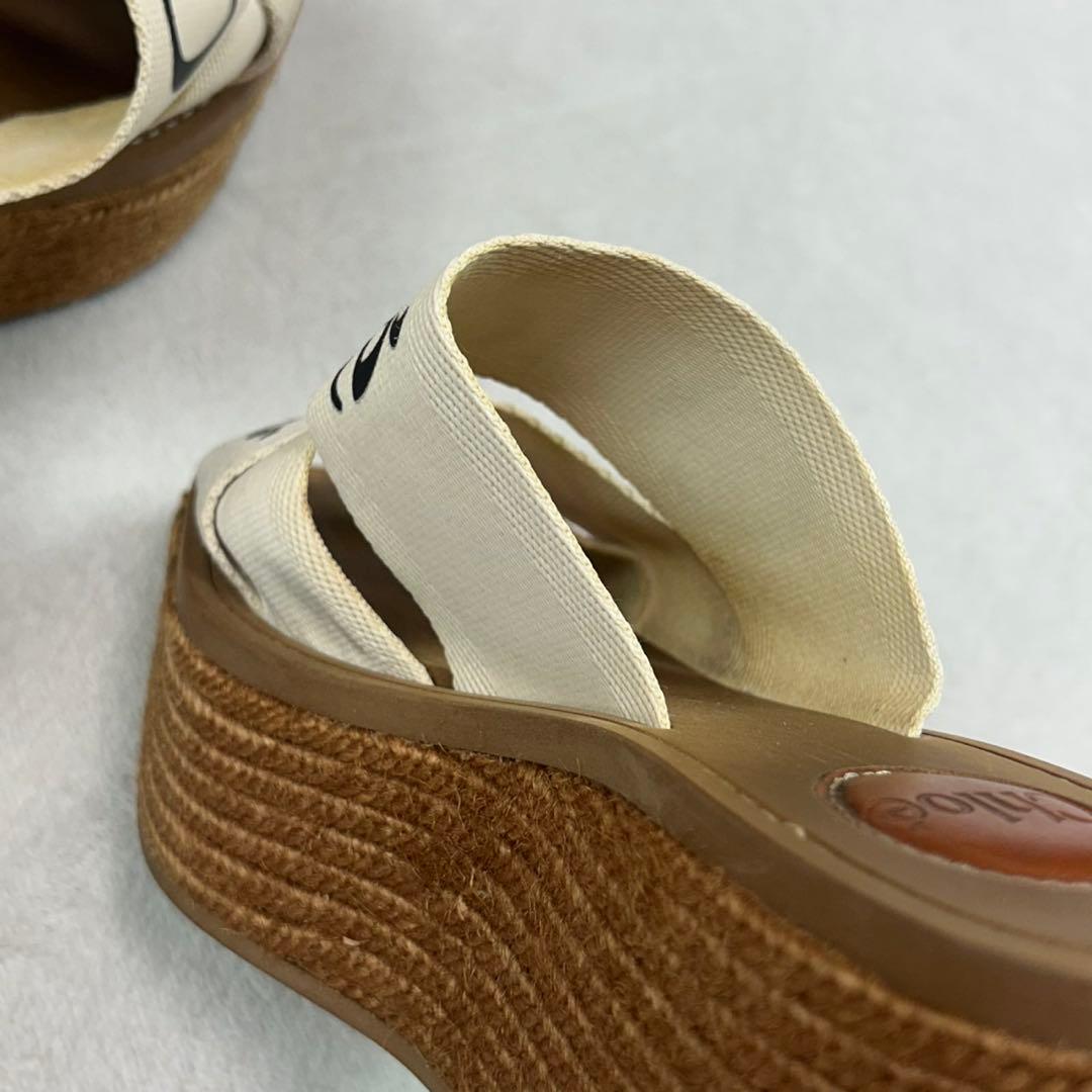 K630 23.0cm クロエ エスパドリーユ 厚底 サンダル レディース