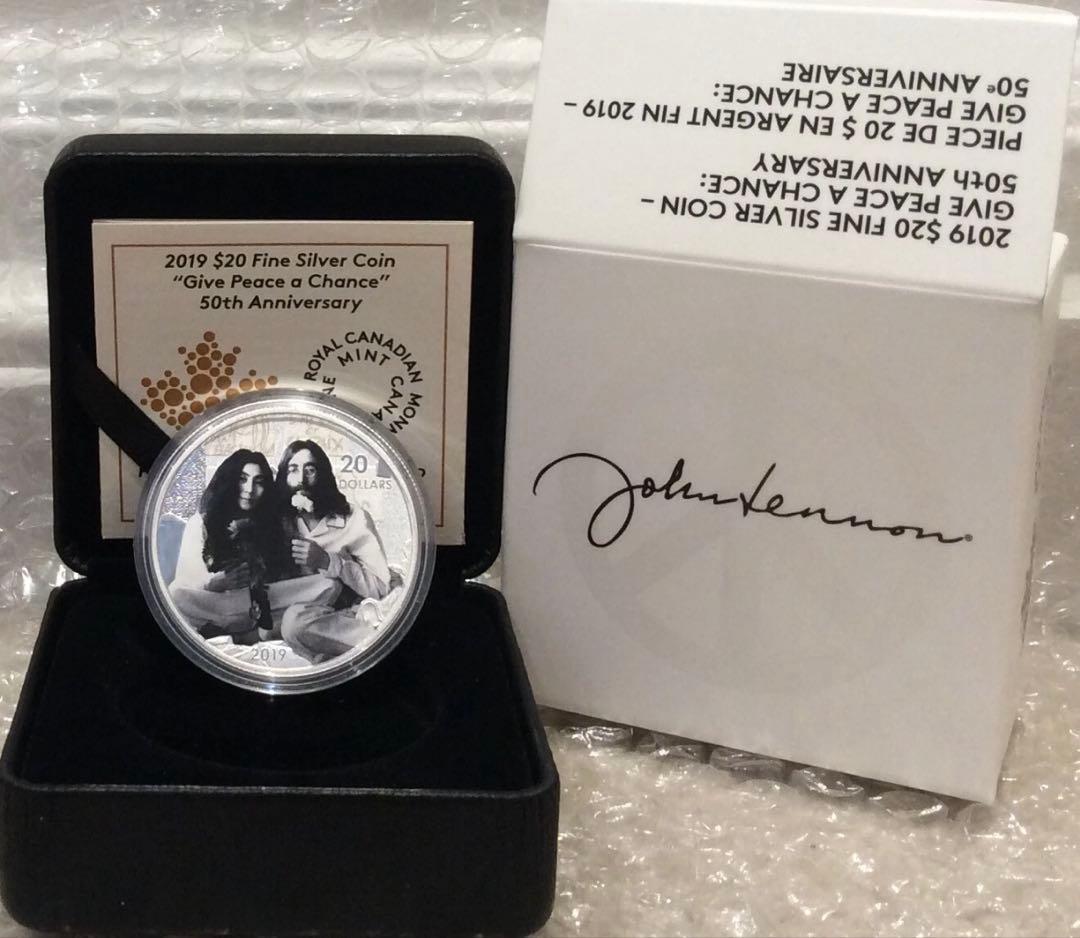 希少！限定発行 9,999枚】2019年 ジョンレノン・オノヨーコ カナダ銀貨