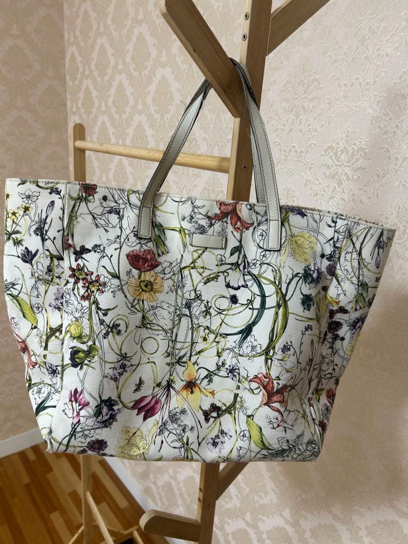 GUCCI 花柄キャンバスエコバッグ Gucci Tote Bag Floral Reversible Blooms Flower Multicolor for
