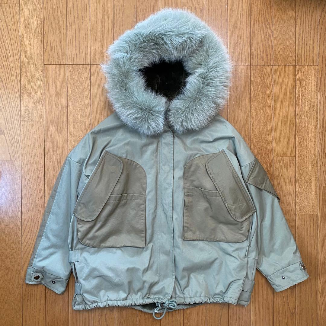 極美品稀少】ポリーヌブロー Pauline Bleu ラクーンファーブルゾン