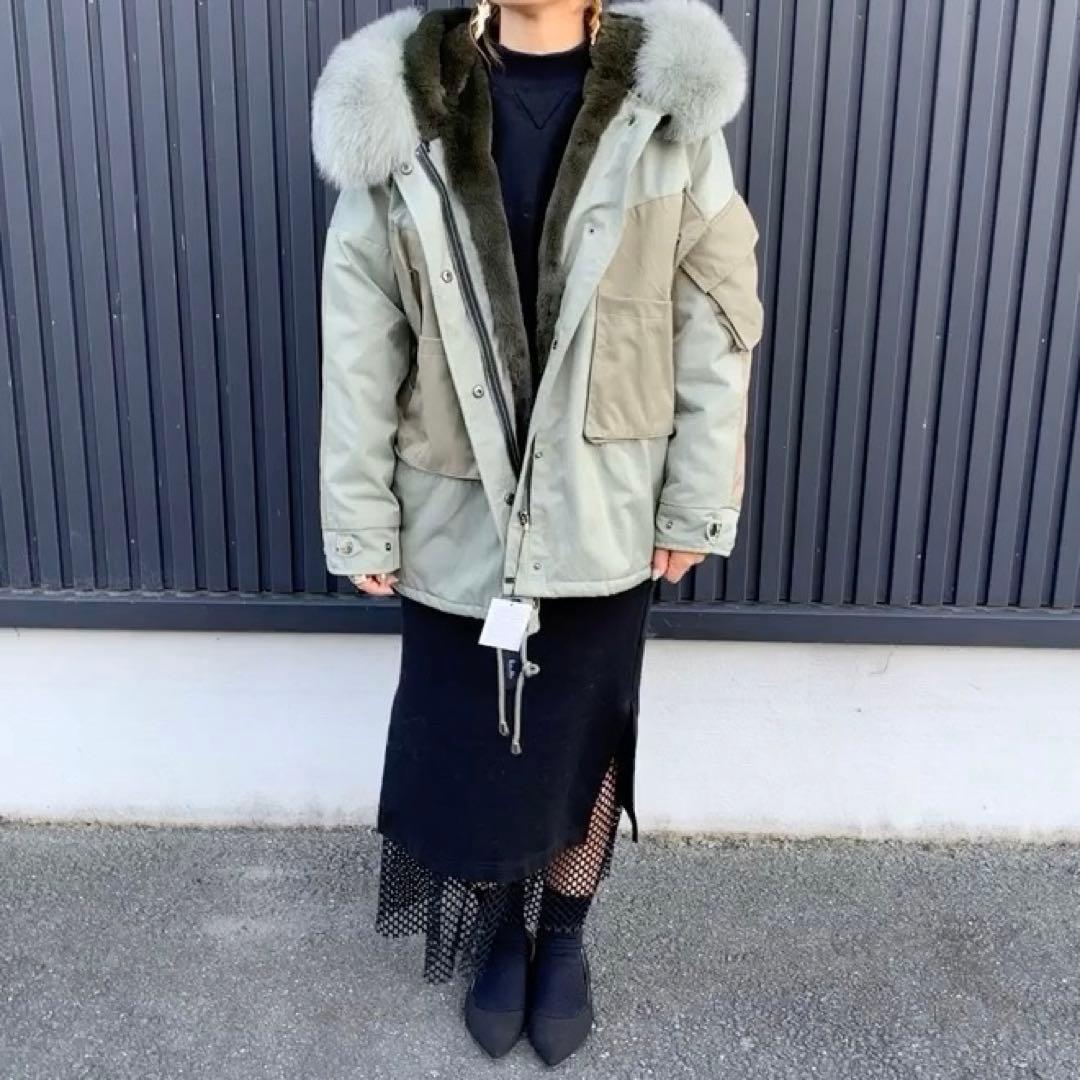 極美品稀少】ポリーヌブロー Pauline Bleu ラクーンファーブルゾン