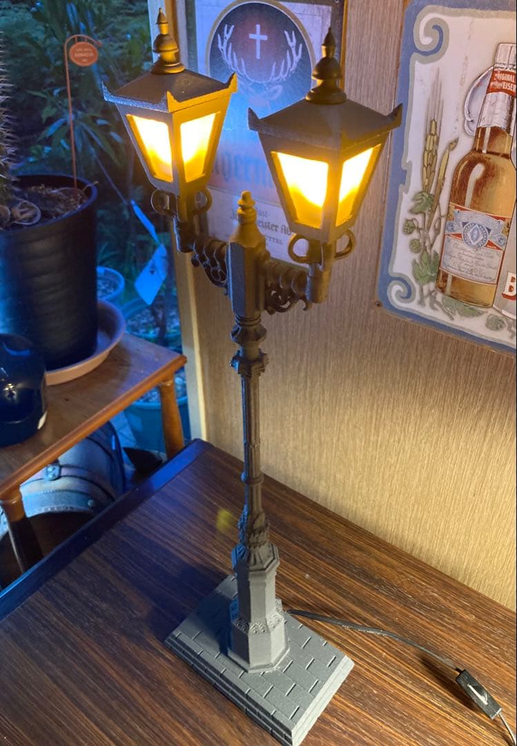 ガス灯 アンティーク ランプ 西洋 街灯 昭和レトロ 置物 オブジェ 外灯