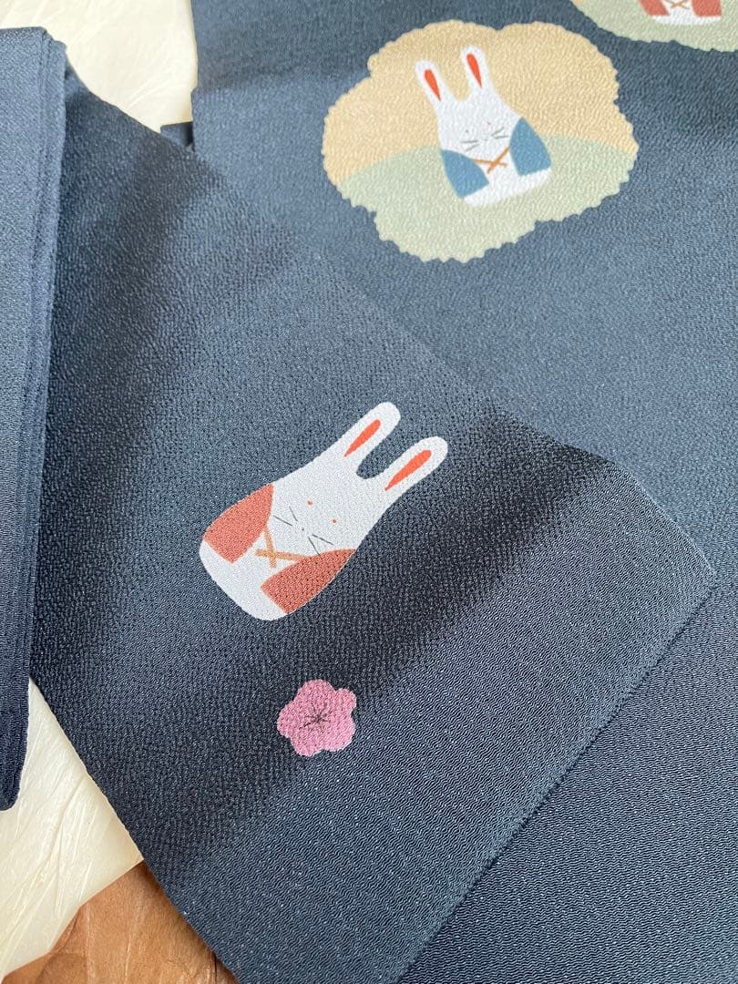 枝垂れ桜と鳥の紅型調型染め名古屋帯◇生成り色 未使用美品 染め帯