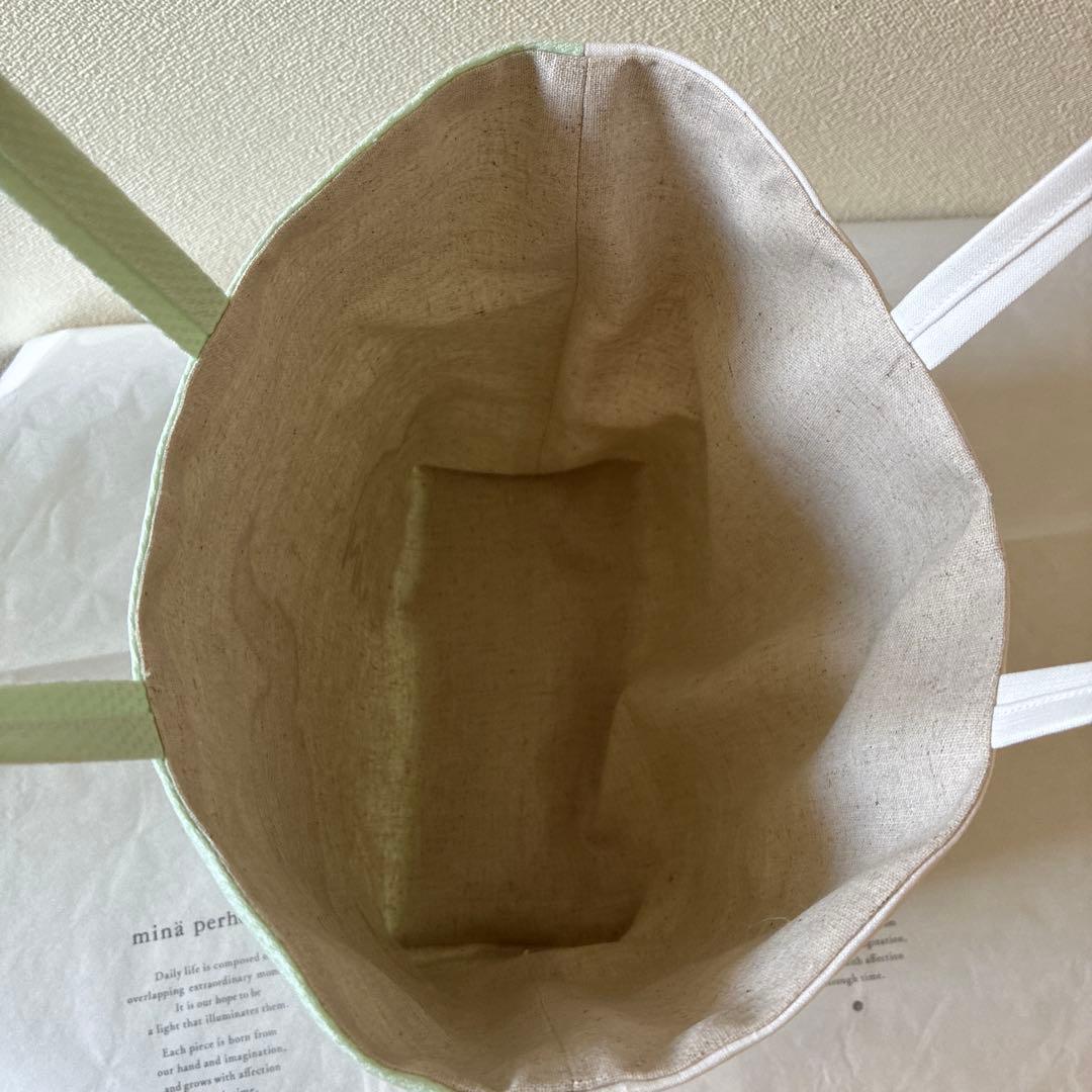 ミナペルホネン 生地使用 swan/forest tile お散歩トートバッグ