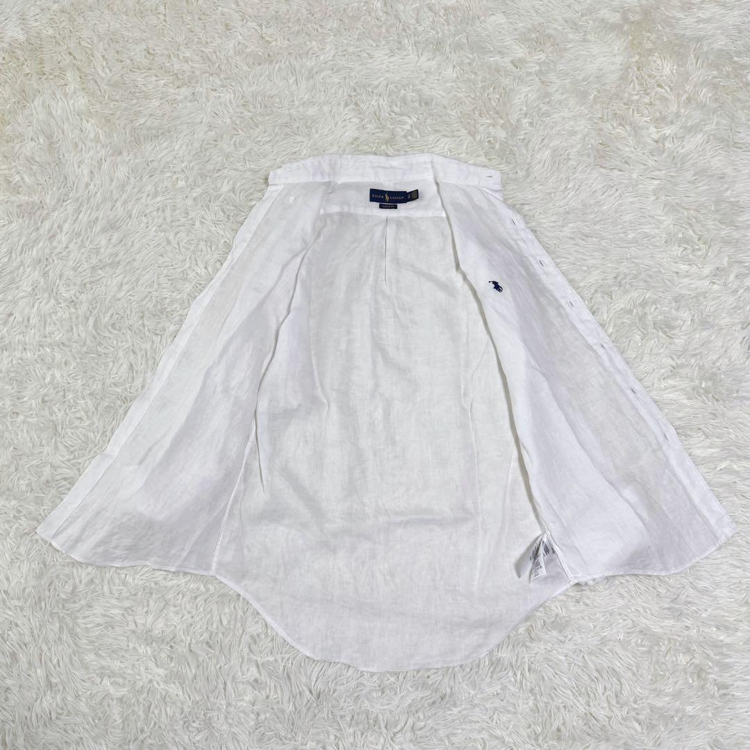 極美品】近年 ラルフローレン リネン100％ シャツ クラシックフィット