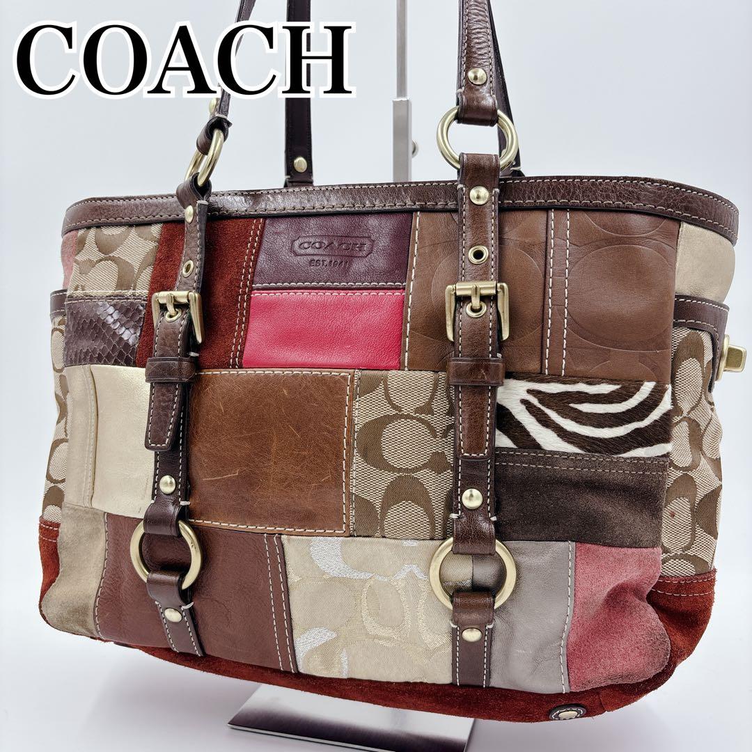 COACH パッチワーク トートバッグ マルチカラー おまけ付き コーチ COACH パッチワーク トートバッグ 送料込｜Yahoo!フリマ