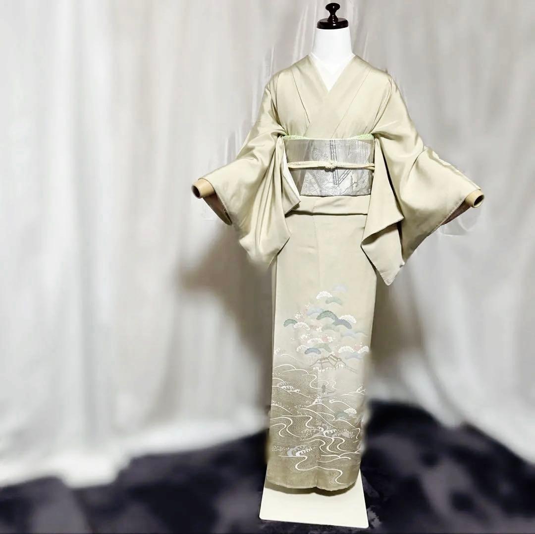 か*ん様 未使用近い 美品 袷 正絹 友禅 訪問着 フルセット 西陣唐織