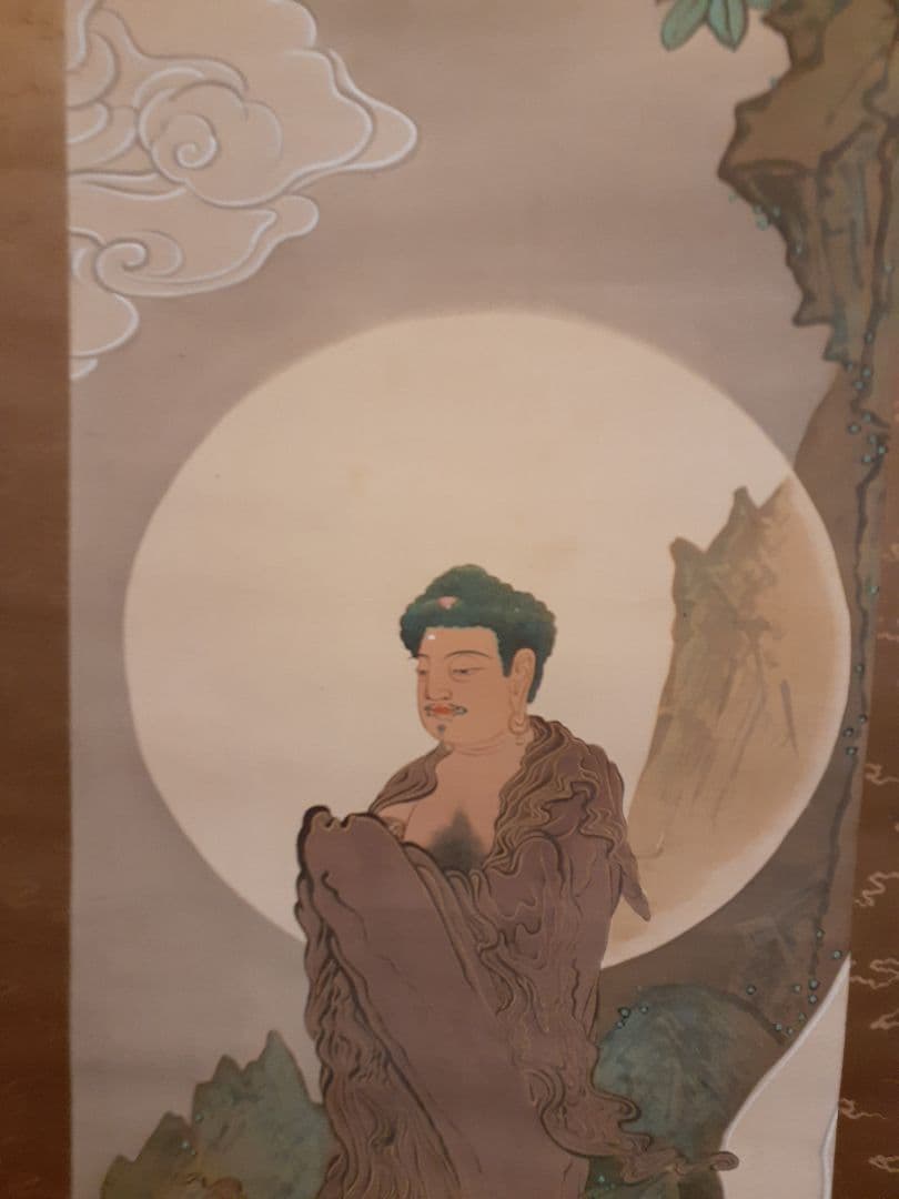 浮世絵掛軸 月夜の人物