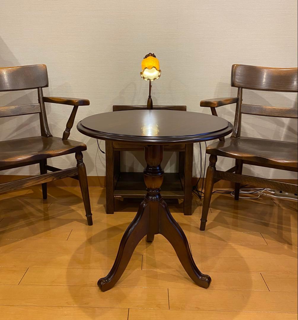 H*p様 値下げ　カリモク家具 円形テーブルTC7029NK コロニアル コロニアル カリモク 丸テーブル TC7029NK コンパクト サイドテーブル