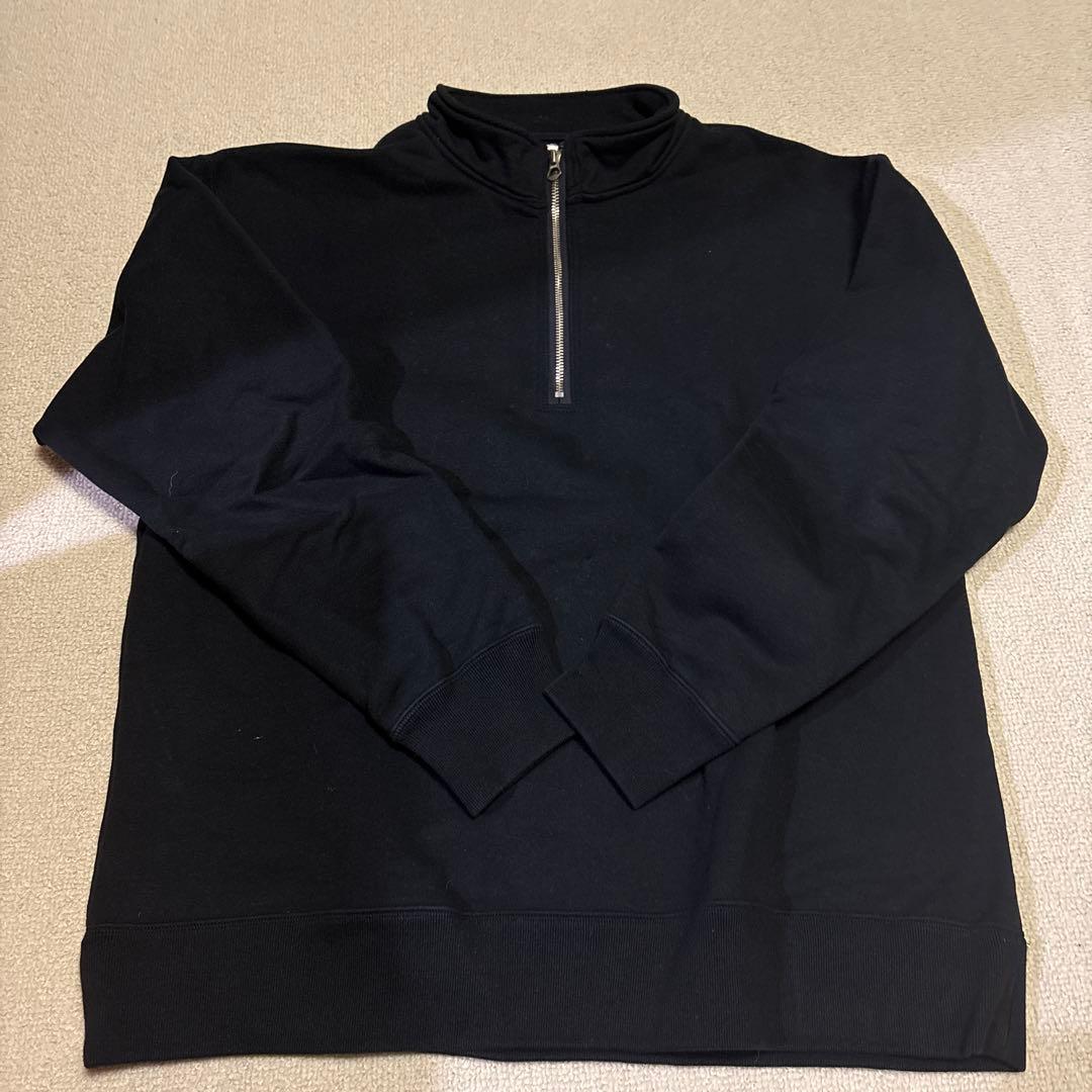 ロンハーマンハーフジップ スウェットトレーナー黒L 中古・古着通販】Ron Herman (ロンハーマン) ハーフジップスウェット