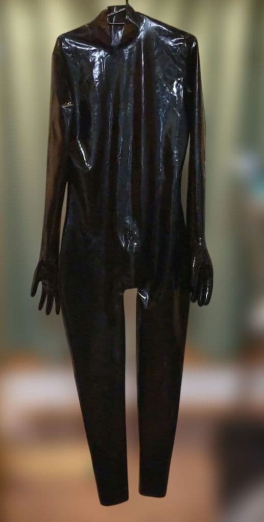 黒ラバーキャットスーツ レディースLサイズ ラテックス 手袋一体型 Amazon.co.jp: ラテックスキャットスーツブラックカラーラバースーツ