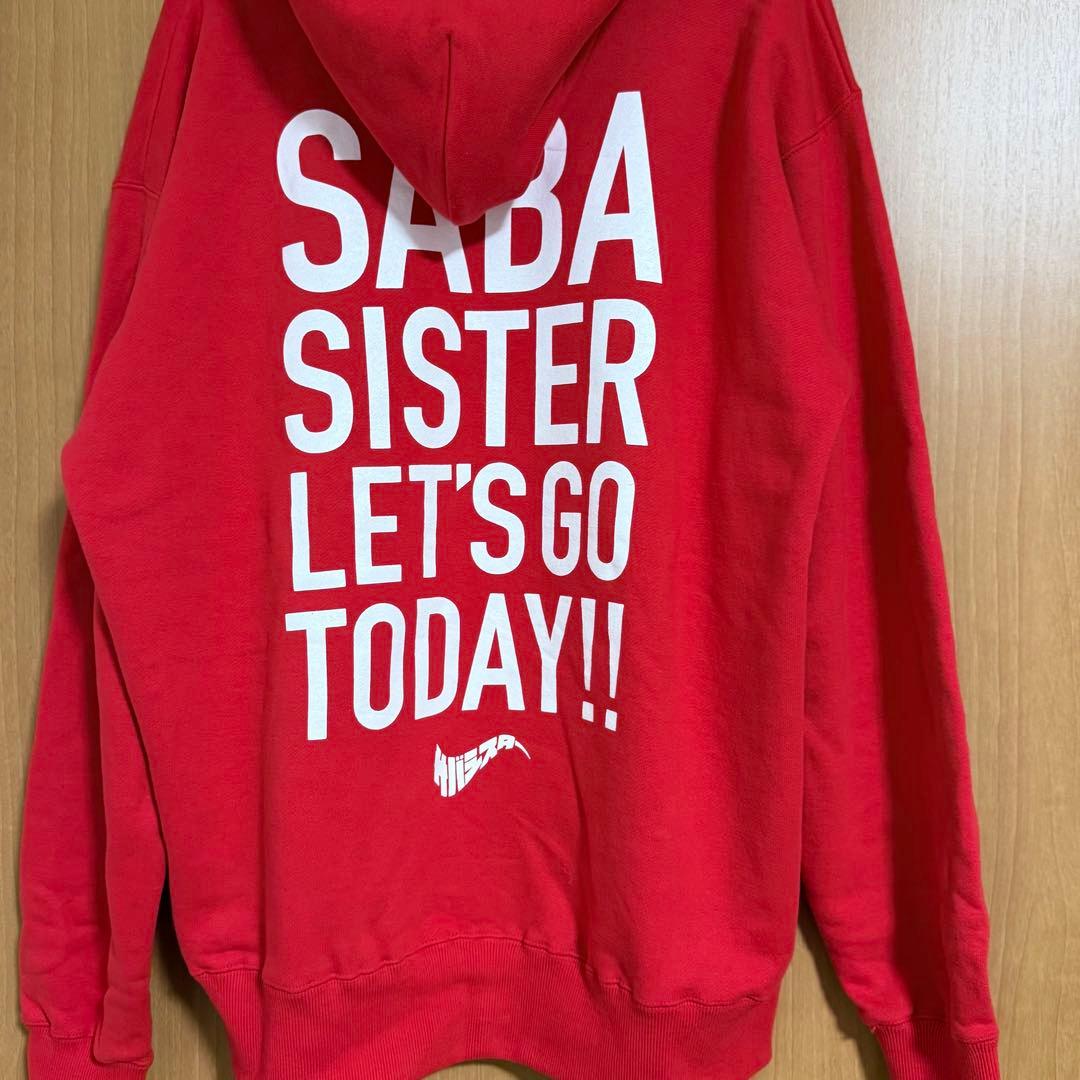 サバシスター ロゴパーカーRED サイズXL - メルカリ