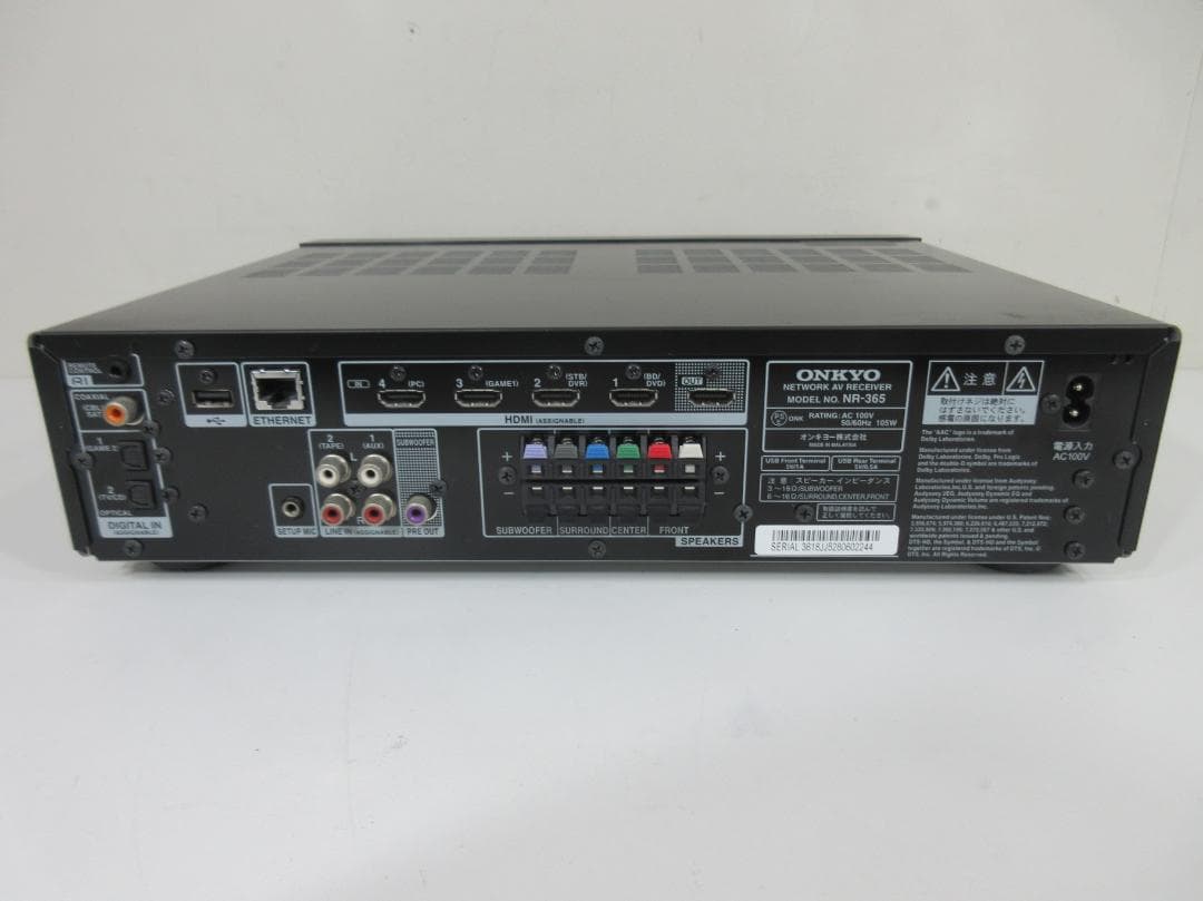 1108X ONKYO AVレシーバー NR-365 スピーカー付き 痛み有 - メルカリ