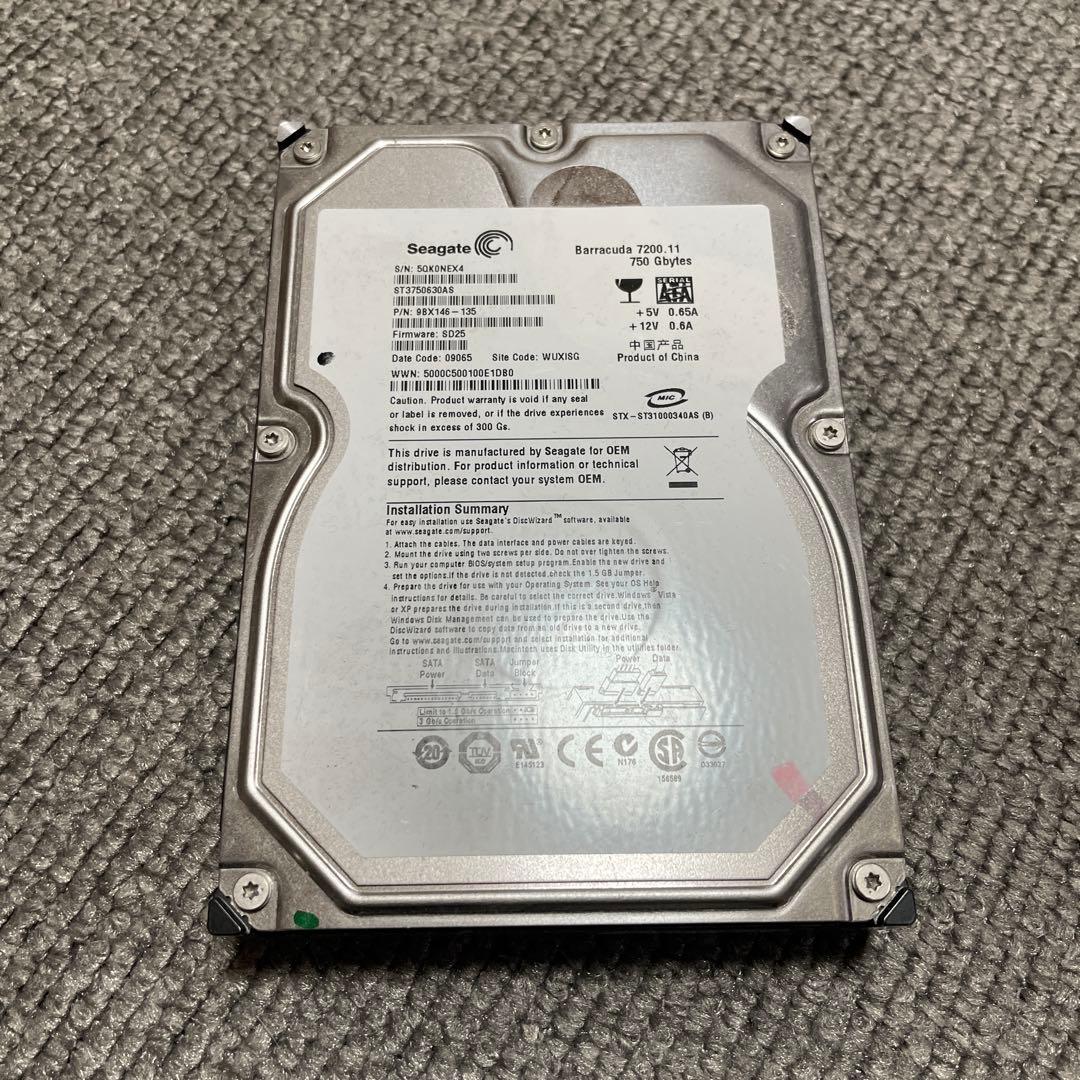 Seagate Barracuda 7200.11 750GB HDD ジャンク - メルカリ