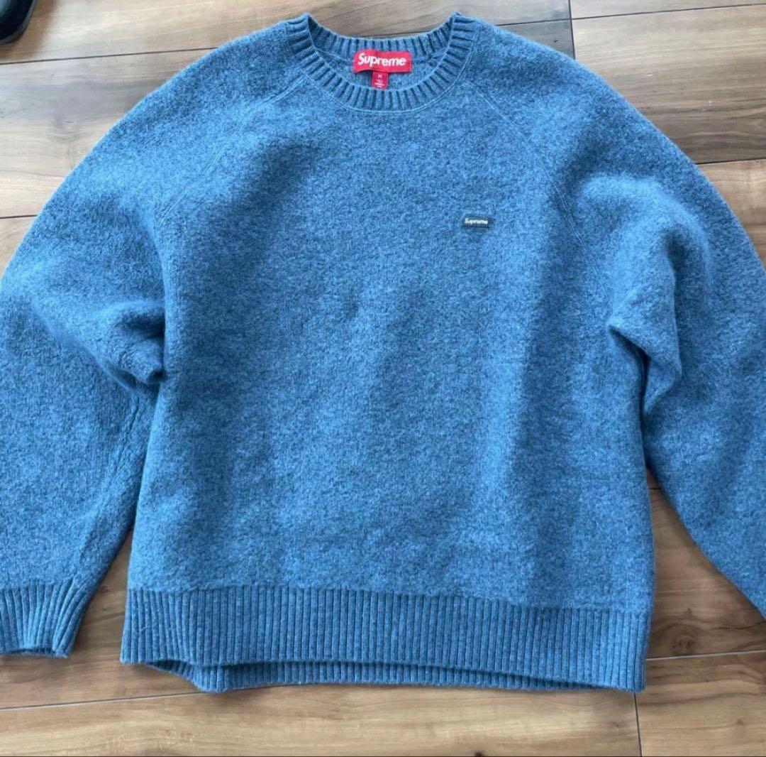 supreme terry small box sweater blue M - メルカリ
