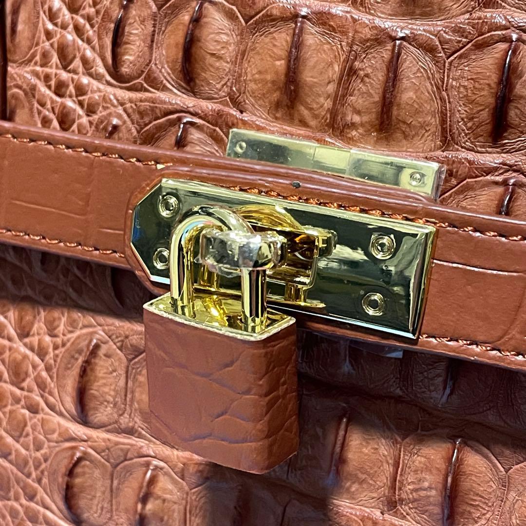 新品・未使用】ロダニア クロコ革 2way ハンドバッグ ポーチ付